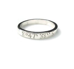 Silver Coordinates Ring