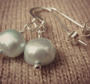 Sterling Silver Pearl Baroque Drop Earrings | Cyan