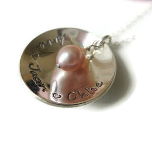 Silver Pearl Name Necklace