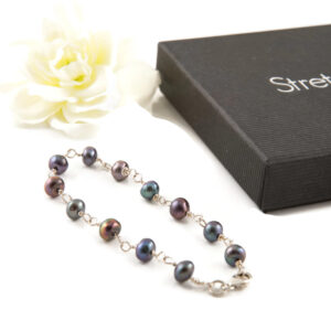 Sterling Silver Peacock Pearl Bracelet